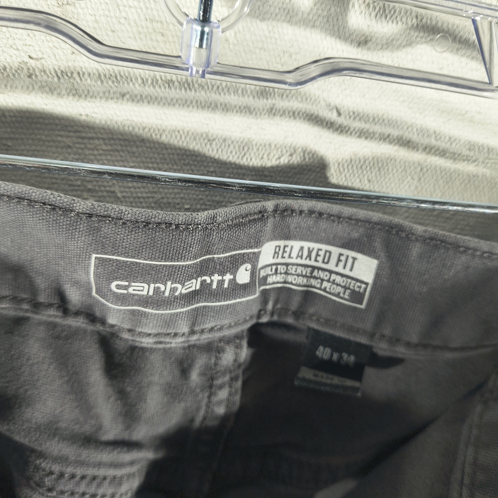 Carhartt Men's Size 40" X 34" Gray Relaxed Fit Moleskin Distressed Work Pants - Picture 7 of 10